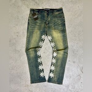 LOSTSHDWS DENIM PANTS FADED WASH/WHITE
